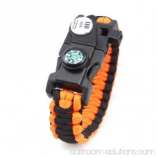 LED Light Outdoor Survival Camo Paracord Bracelet Flint Fire Starter Compass NEW (Snow Camo)